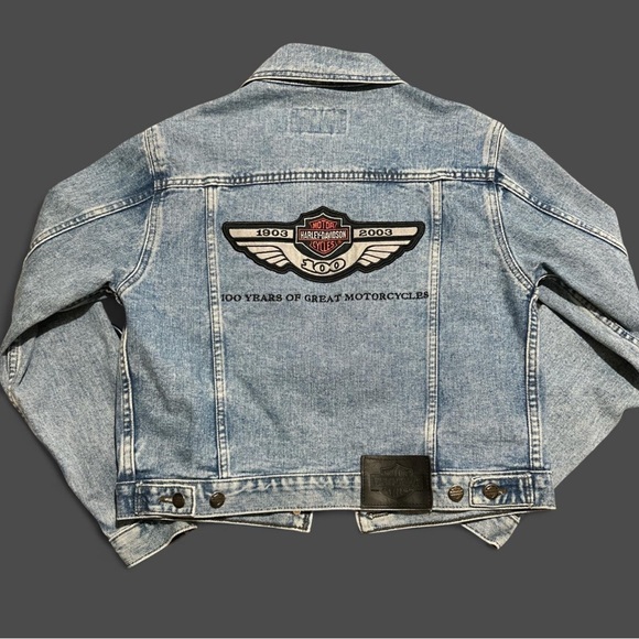 Harley-Davidson 100 Years ©️2003 Blue Denim Jacket - Picture 3 of 5